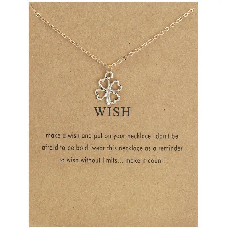 MAC041 Platinum plated Four Leaf Clover Pendant Necklace - SJB-DIAMOND ELITES