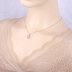 MAC041 Platinum plated Four Leaf Clover Pendant Necklace - SJB-DIAMOND ELITES