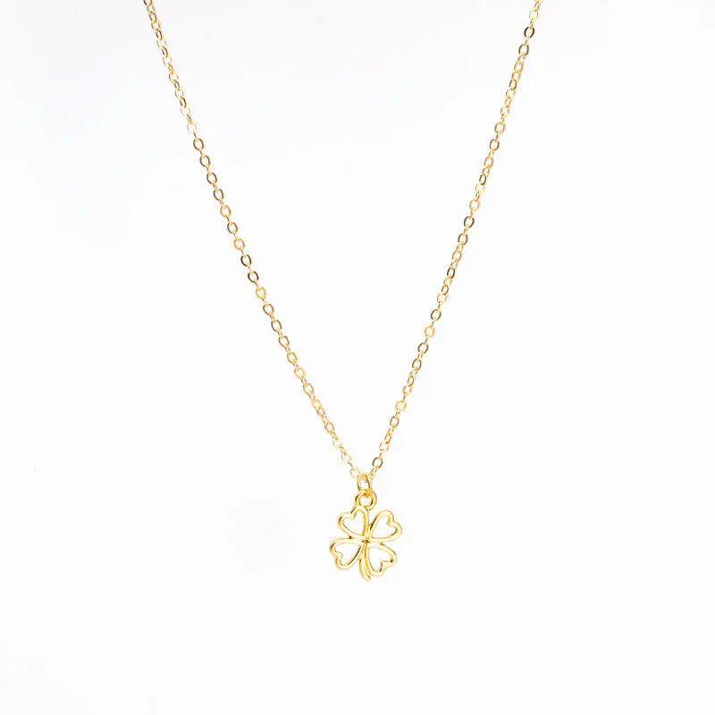MAC041 Platinum plated Four Leaf Clover Pendant Necklace - SJB-DIAMOND ELITES