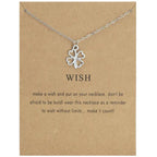 MAC041 Platinum plated Four Leaf Clover Pendant Necklace - SJB-DIAMOND ELITES