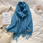 MAC049 Imitation Cashmere Solid Color Basic Tassel Scarf - SJB-DIAMOND ELITES