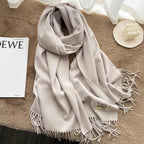 MAC049 Imitation Cashmere Solid Color Basic Tassel Scarf - SJB-DIAMOND ELITES