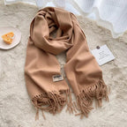MAC049 Imitation Cashmere Solid Color Basic Tassel Scarf - SJB-DIAMOND ELITES