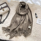 MAC049 Imitation Cashmere Solid Color Basic Tassel Scarf - SJB-DIAMOND ELITES