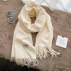 MAC049 Imitation Cashmere Solid Color Basic Tassel Scarf - SJB-DIAMOND ELITES