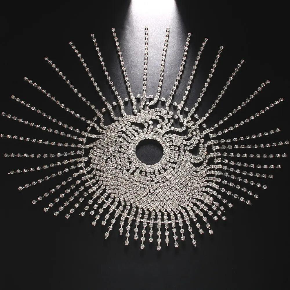 MAC051 Rhinestone Chain Tassel Headpiece - SJB-DIAMOND ELITES