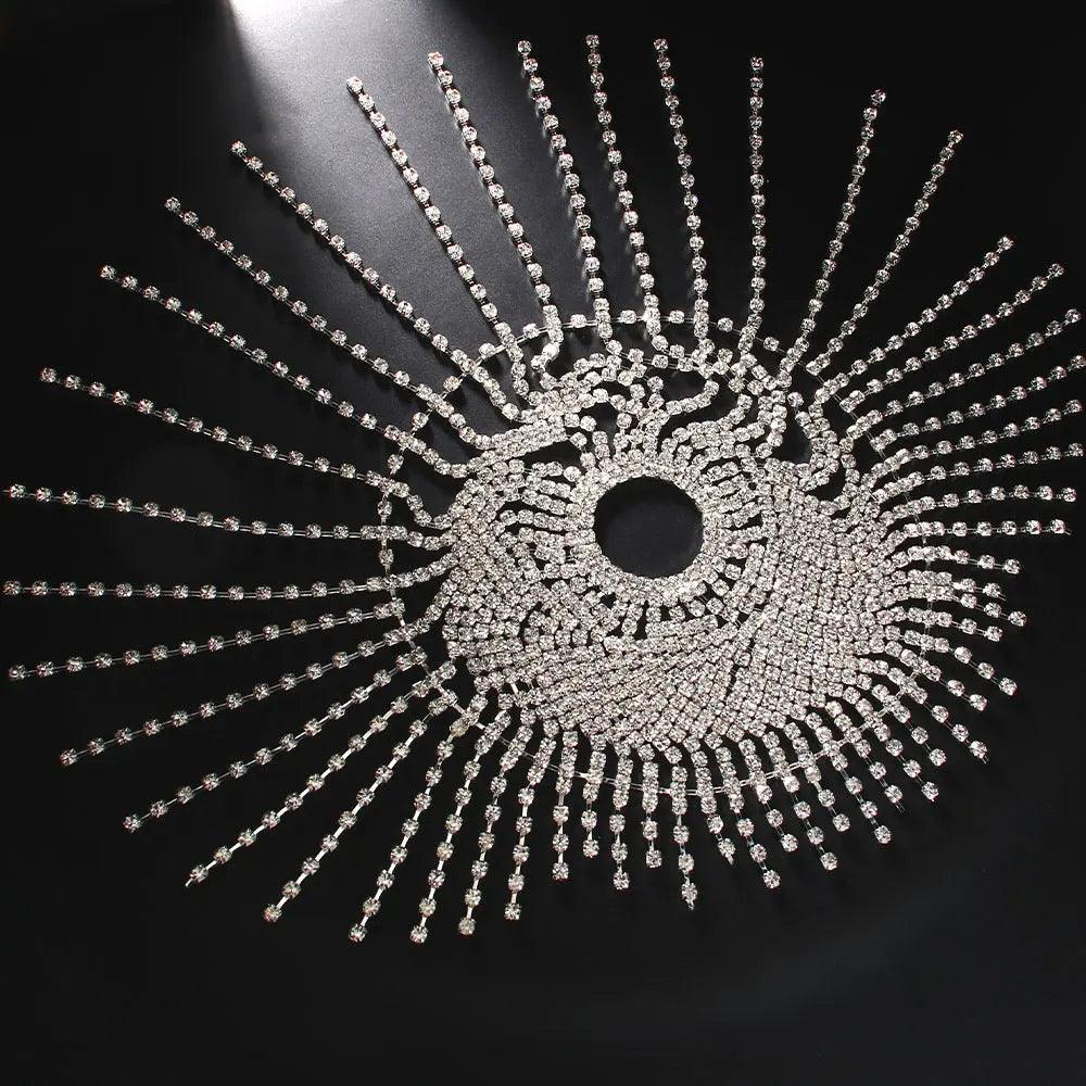 MAC051 Rhinestone Chain Tassel Headpiece - SJB-DIAMOND ELITES