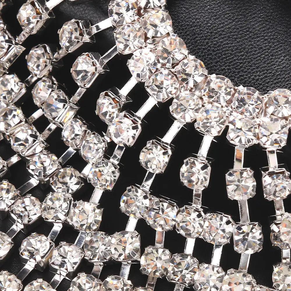 MAC051 Rhinestone Chain Tassel Headpiece - SJB-DIAMOND ELITES