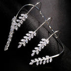 MAC053 Stonefans Zircon Cuff Hand Palm Bangle Leaf Bracelet - SJB-DIAMOND ELITES