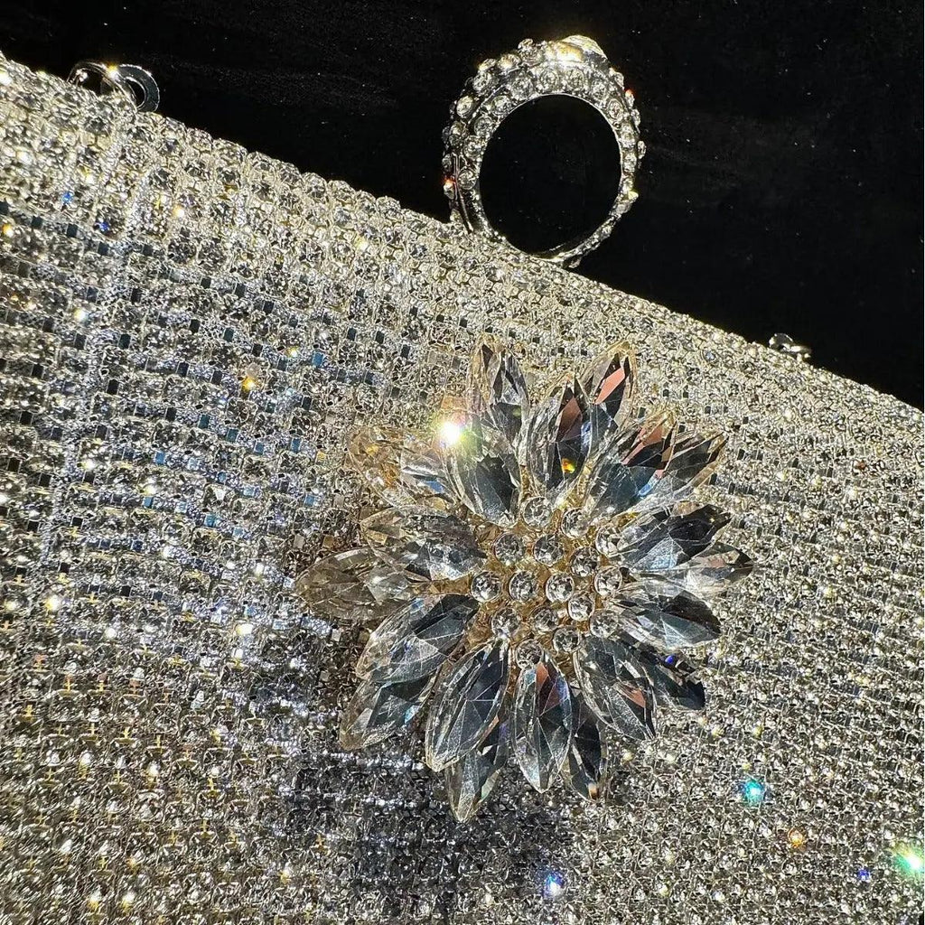 MAC056 Tassel Evening Clutch Bag Luxury Rhinestones Party Prom Purse Handbag With Detachable Chain - SJB-DIAMOND ELITES