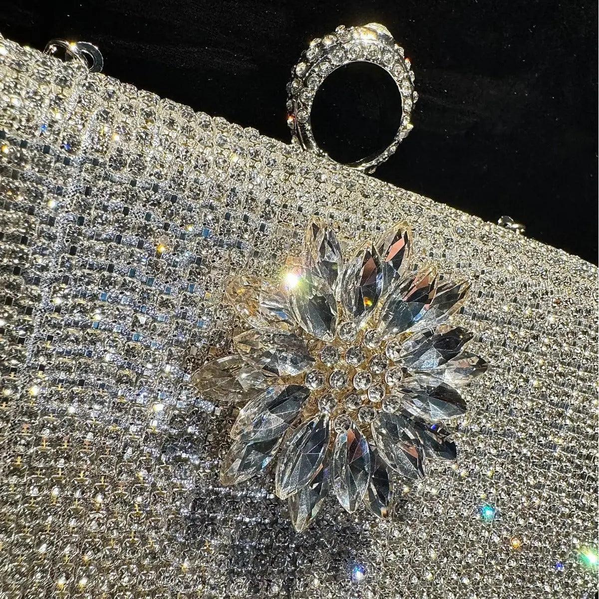 MAC056 Tassel Evening Clutch Bag Luxury Rhinestones Party Prom Purse Handbag With Detachable Chain - SJB-DIAMOND ELITES