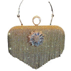 MAC056 Tassel Evening Clutch Bag Luxury Rhinestones Party Prom Purse Handbag With Detachable Chain - SJB-DIAMOND ELITES