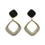 MAC099 version square geometric diamond earrings - SJB-DIAMOND ELITES