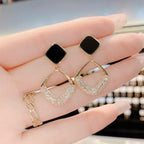 MAC099 version square geometric diamond earrings - SJB-DIAMOND ELITES