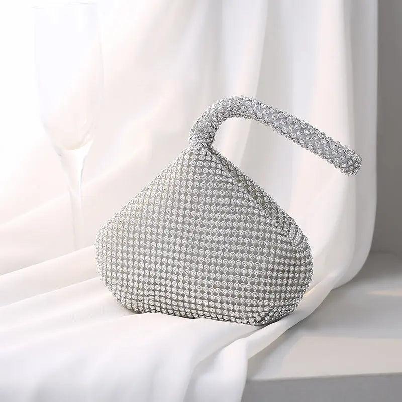 MAC057 Handbag Rhinestones Heart Shape Shiny Handmade Small Evening Bag - SJB-DIAMOND ELITES