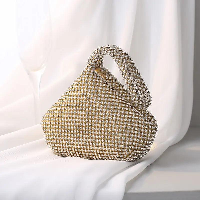MAC057 Handbag Rhinestones Heart Shape Shiny Handmade Small Evening Bag - SJB-DIAMOND ELITES