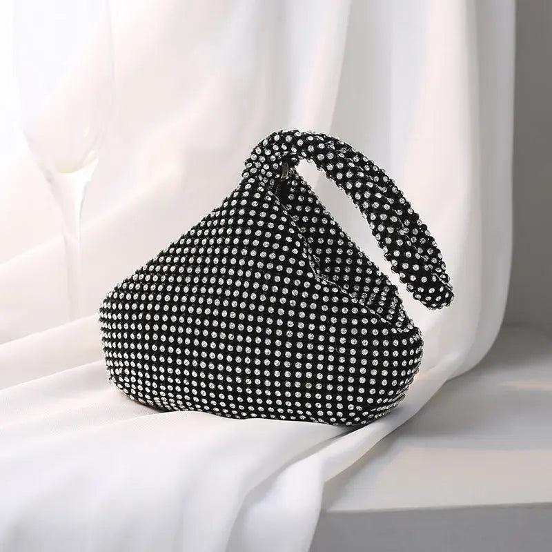 MAC057 Handbag Rhinestones Heart Shape Shiny Handmade Small Evening Bag - SJB-DIAMOND ELITES