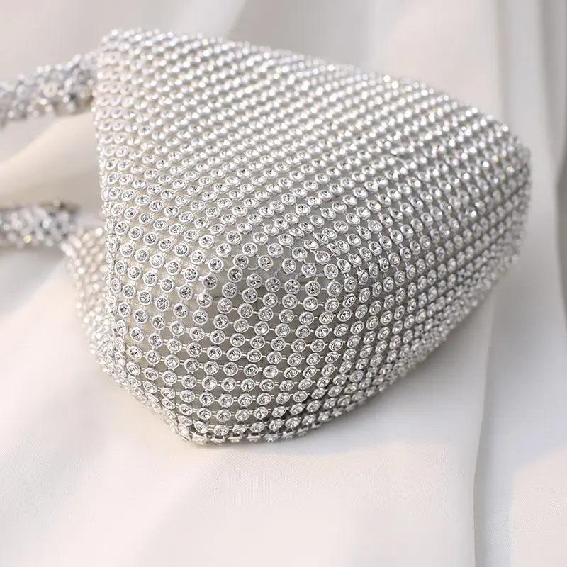 MAC057 Handbag Rhinestones Heart Shape Shiny Handmade Small Evening Bag - SJB-DIAMOND ELITES