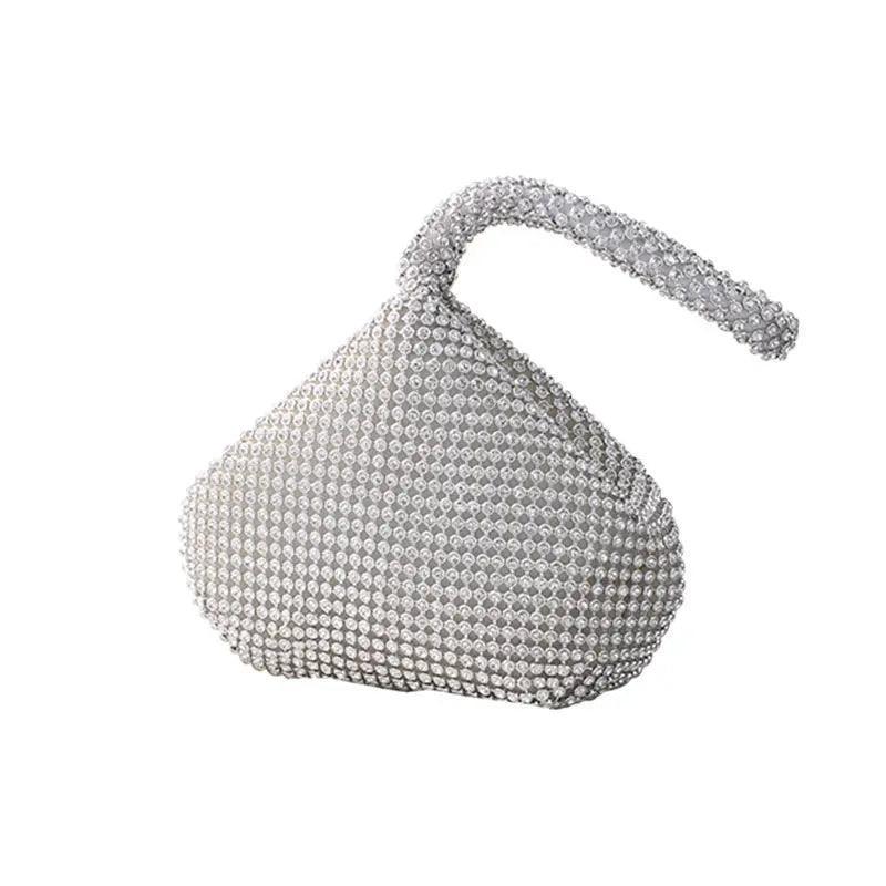 MAC057 Handbag Rhinestones Heart Shape Shiny Handmade Small Evening Bag - SJB-DIAMOND ELITES