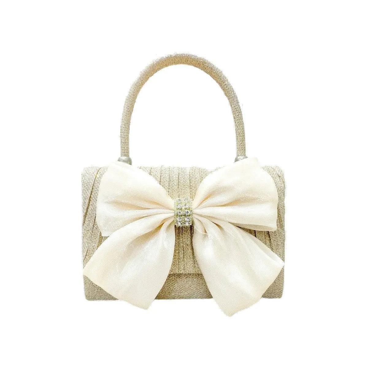 MAC060 White Bowknot Portable Shoulder Bag Big Bow Design Underarm Bags - SJB-DIAMOND ELITES