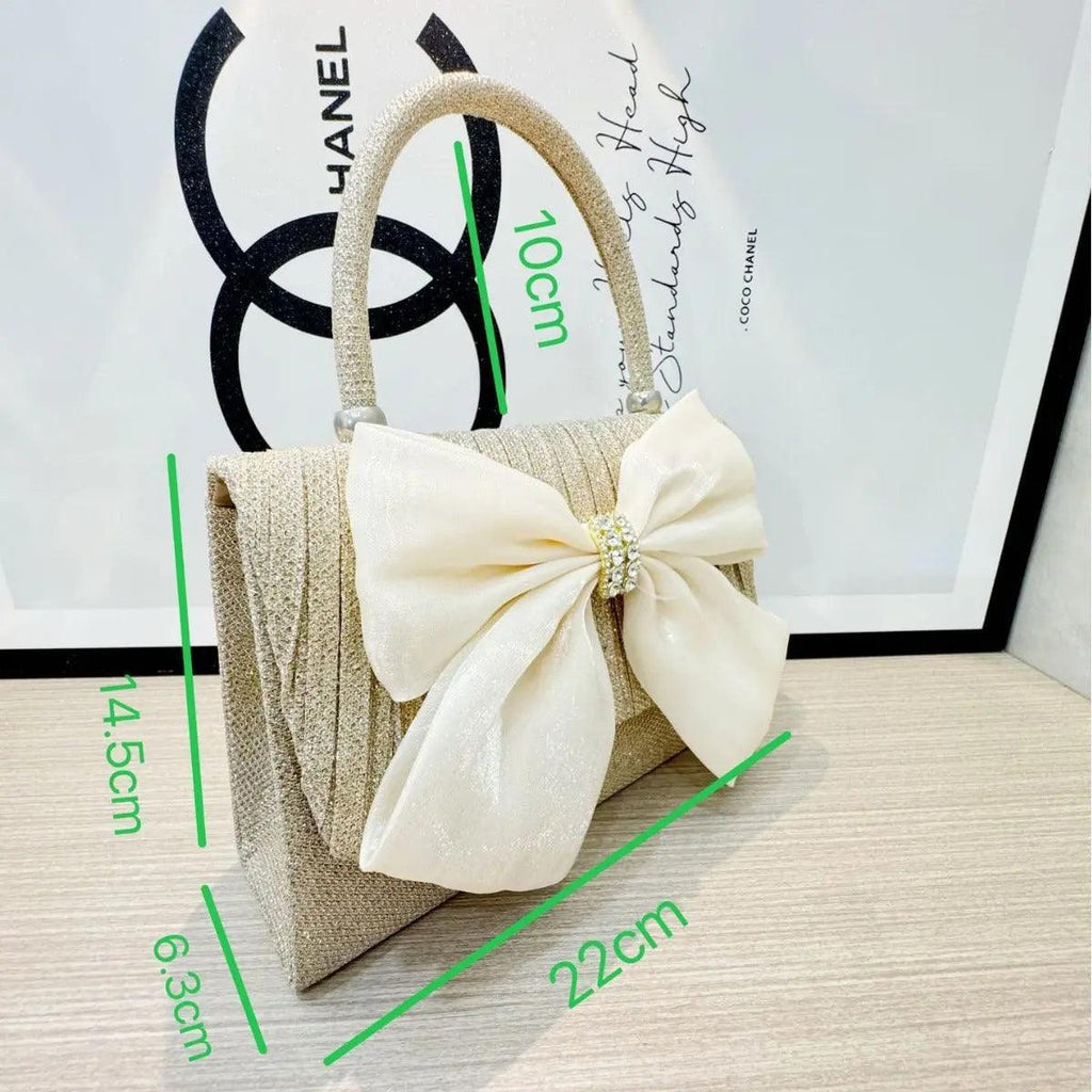 MAC060 White Bowknot Portable Shoulder Bag Big Bow Design Underarm Bags - SJB-DIAMOND ELITES