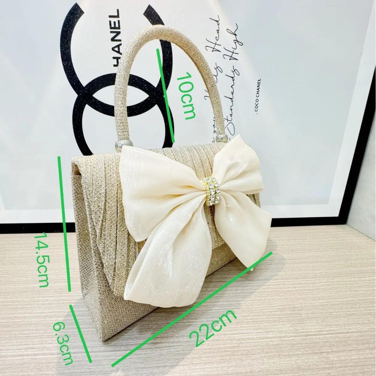 MAC060 White Bowknot Portable Shoulder Bag Big Bow Design Underarm Bags - SJB-DIAMOND ELITES