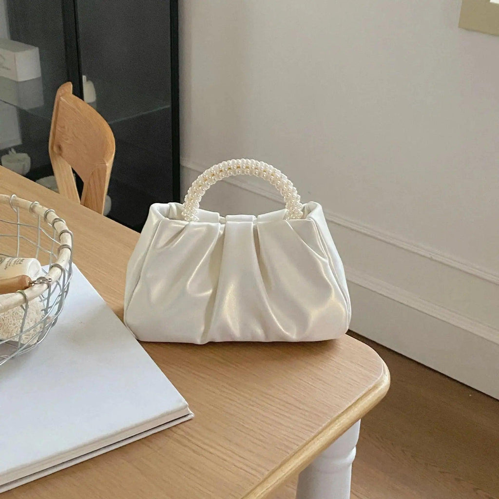MAC062 Soft Leather Pearl Clutch Evening Bags - SJB-DIAMOND ELITES