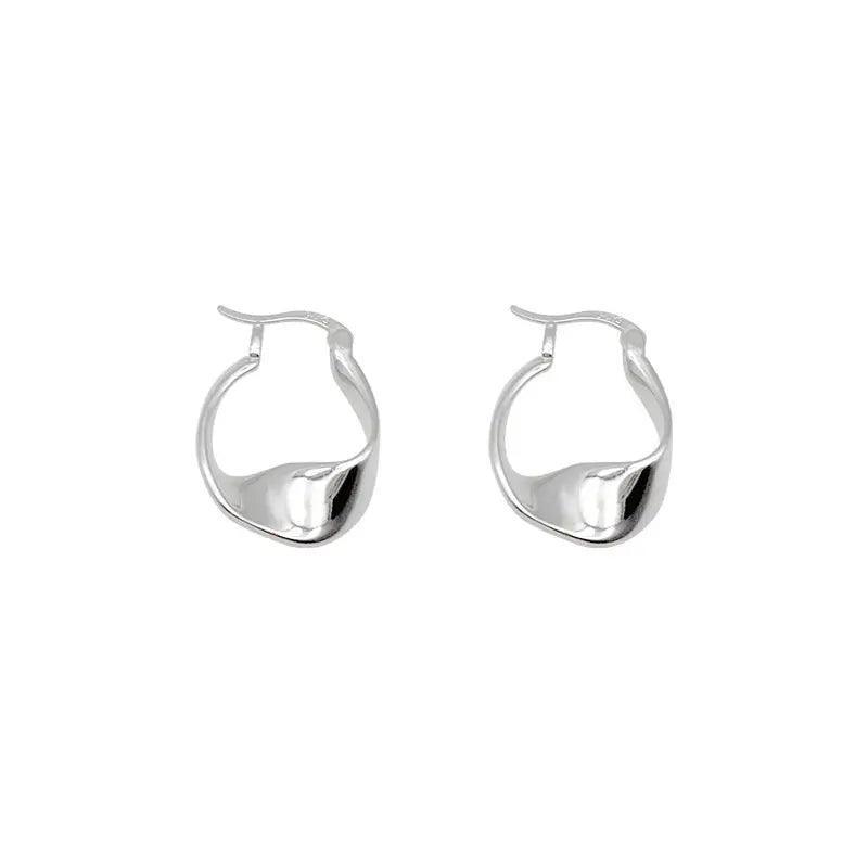 MAC063 Filled Twisted Ear Buckle Earrings - SJB-DIAMOND ELITES