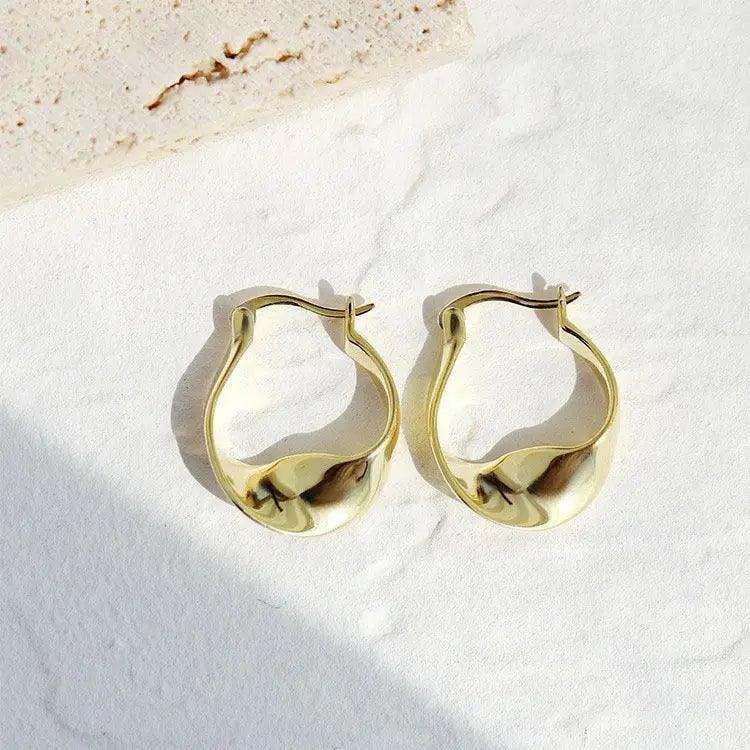 MAC063 Filled Twisted Ear Buckle Earrings - SJB-DIAMOND ELITES