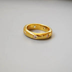 MAC067 Metallic Gold Zircon Ring 3-Piece Set - SJB-DIAMOND ELITES