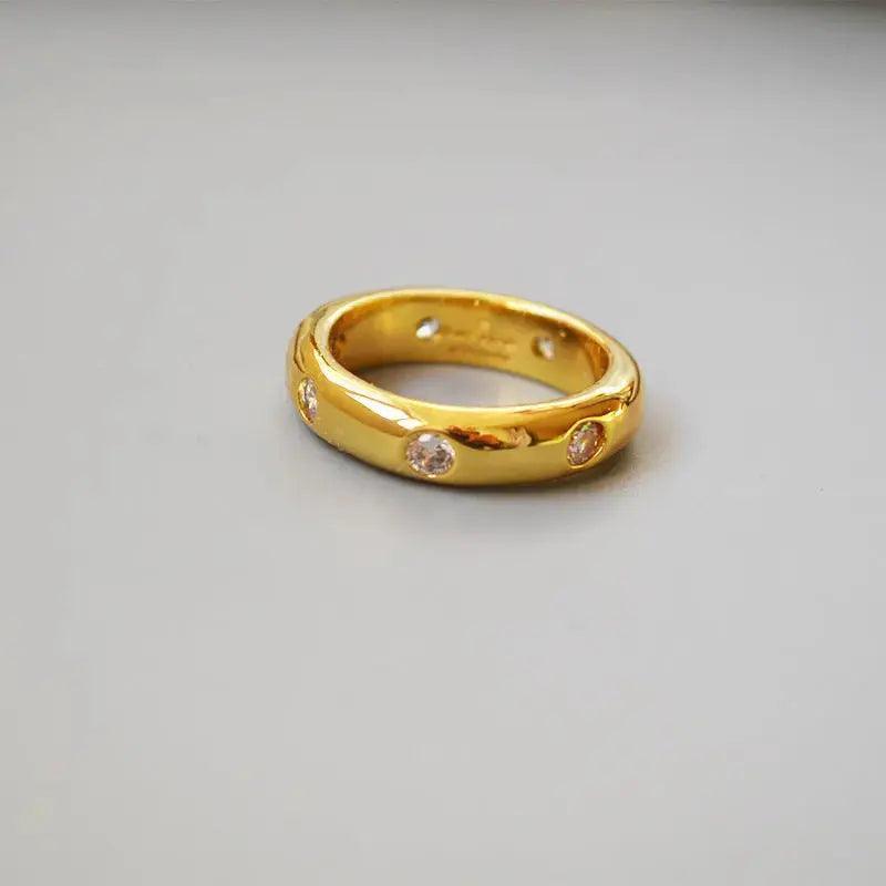 MAC067 Metallic Gold Zircon Ring 3-Piece Set - SJB-DIAMOND ELITES