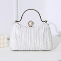 MAC071 Pearl Bag Banquet Bag Pleated Diamond Encrusted Handbag - SJB-DIAMOND ELITES