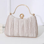 MAC071 Pearl Bag Banquet Bag Pleated Diamond Encrusted Handbag - SJB-DIAMOND ELITES