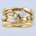 Wavy Geometric Line Gold Zirconia Ring(MAC072) - SJB-DIAMOND ELITES
