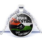 MAC076 Time Gem Palestine keffiyeh Anti-War Peace Pendant Necklace - SJB-DIAMOND ELITES