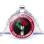 MAC076 Time Gem Palestine keffiyeh Anti-War Peace Pendant Necklace - SJB-DIAMOND ELITES