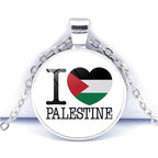 MAC076 Time Gem Palestine keffiyeh Anti-War Peace Pendant Necklace - SJB-DIAMOND ELITES