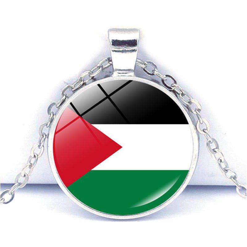 MAC076 Time Gem Palestine keffiyeh Anti-War Peace Pendant Necklace - SJB-DIAMOND ELITES