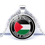 MAC076 Time Gem Palestine keffiyeh Anti-War Peace Pendant Necklace - SJB-DIAMOND ELITES