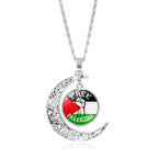 MAC077 Women's Versatile Silver keffiyeh Hollow Moon Pendant Necklace - SJB-DIAMOND ELITES