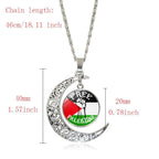 MAC077 Women's Versatile Silver keffiyeh Hollow Moon Pendant Necklace - SJB-DIAMOND ELITES