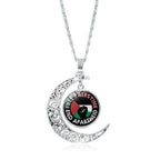 MAC077 Women's Versatile Silver keffiyeh Hollow Moon Pendant Necklace - SJB-DIAMOND ELITES