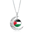 MAC077 Women's Versatile Silver keffiyeh Hollow Moon Pendant Necklace - SJB-DIAMOND ELITES