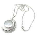 MAC077 Women's Versatile Silver keffiyeh Hollow Moon Pendant Necklace - SJB-DIAMOND ELITES