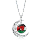 MAC077 Women's Versatile Silver keffiyeh Hollow Moon Pendant Necklace - SJB-DIAMOND ELITES