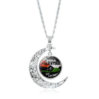 MAC077 Women's Versatile Silver keffiyeh Hollow Moon Pendant Necklace - SJB-DIAMOND ELITES
