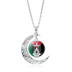 MAC077 Women's Versatile Silver keffiyeh Hollow Moon Pendant Necklace - SJB-DIAMOND ELITES