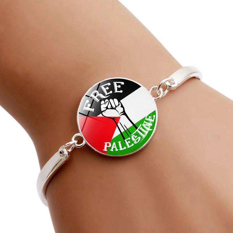 Free Palestine Bracelet | Palestinian Flag Keffiyeh Bracelet (MAC081) - SJB-DIAMOND ELITES