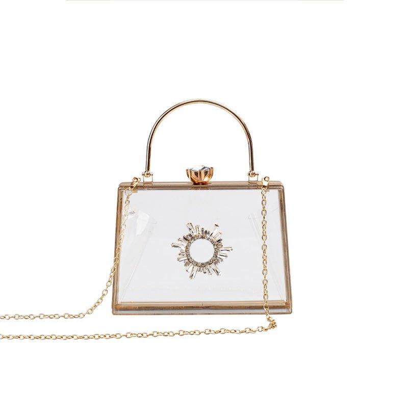 MAC082 Chain Crossbody Rhinestone Acrylic Transparent Evening Bag - SJB-DIAMOND ELITES