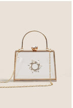 MAC082 Chain Crossbody Rhinestone Acrylic Transparent Evening Bag - SJB-DIAMOND ELITES